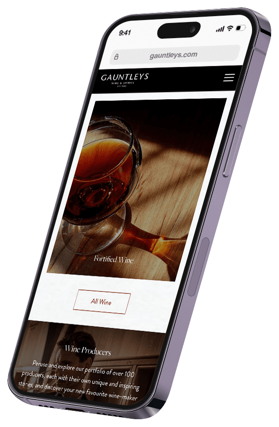 Gauntleys Website on mobile