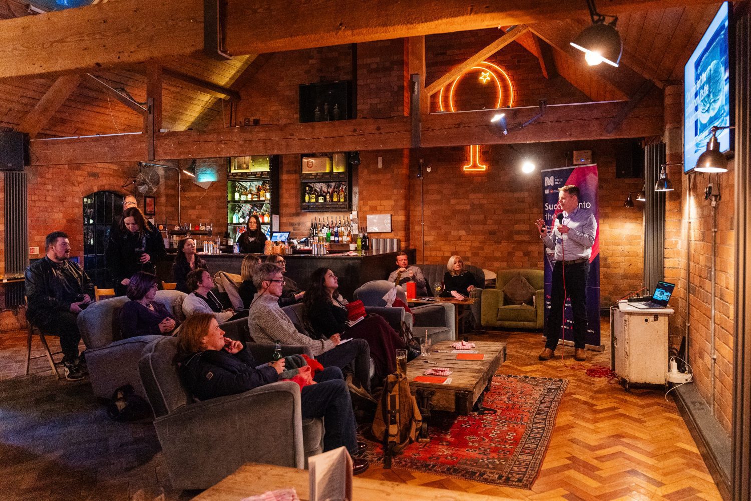 speaker with audience